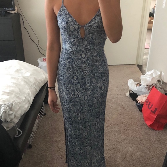 Forever 21 Contemporary Blue & White Maxi Dress - Picture 1 of 3
